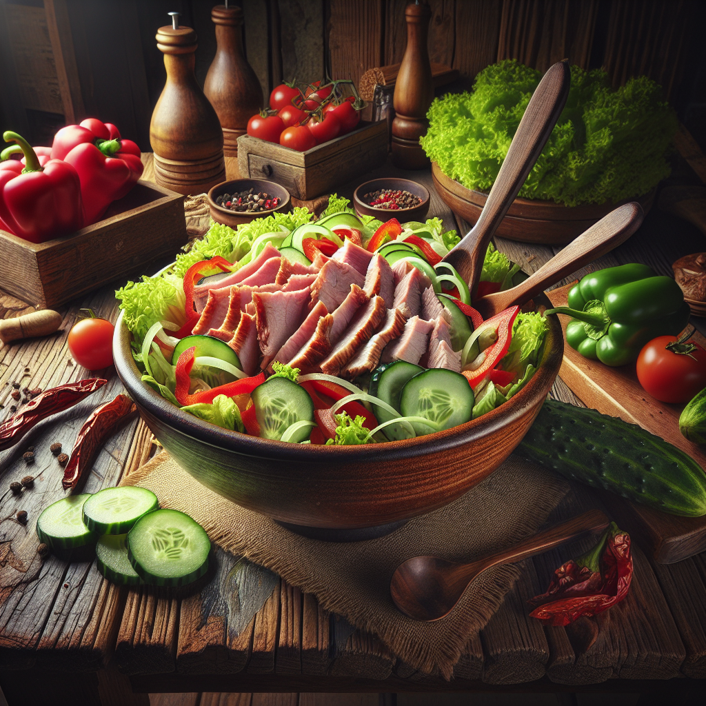 Schweinefleischsalat. 