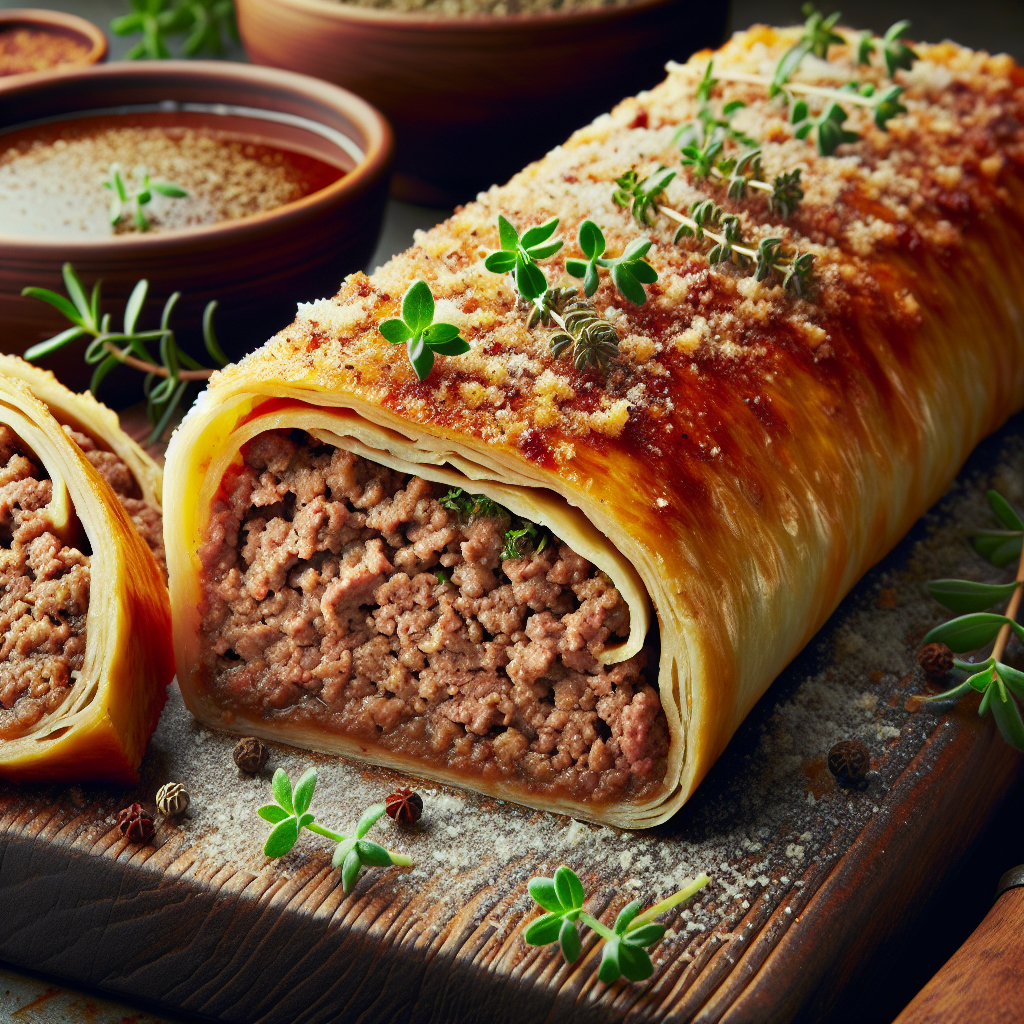Fleischstrudel. 