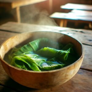 Nationalgericht Fiji: Boiled Taro Leaves (Rezept)