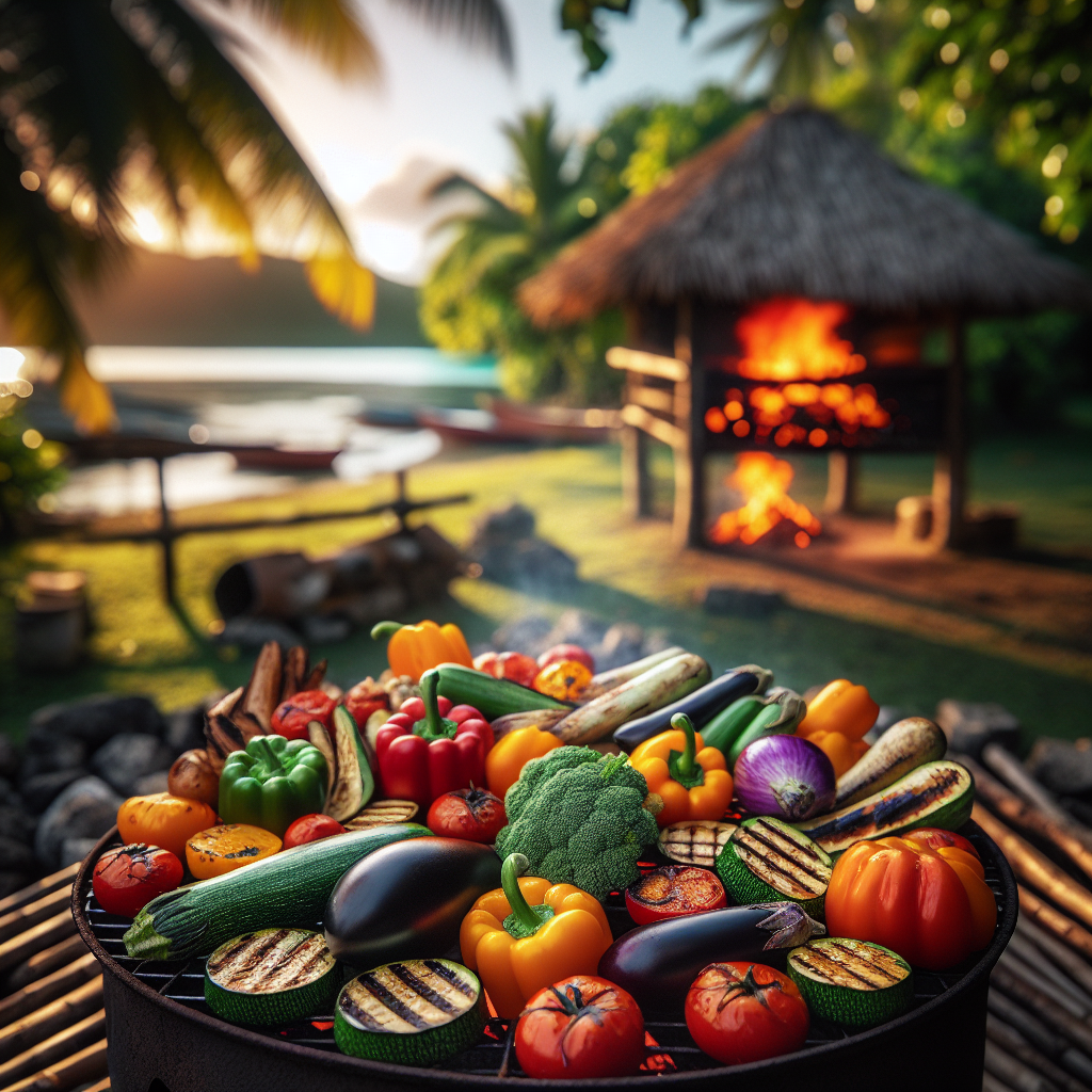 Fiji: Fijian Grilled Vegetables. 300mm Foto