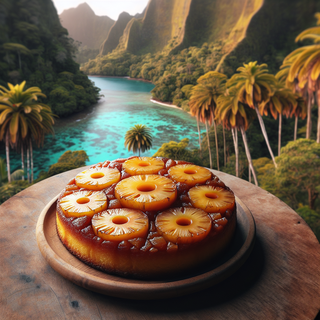 Fiji: Fijian Pineapple Upside-Down Cake. 300mm Foto