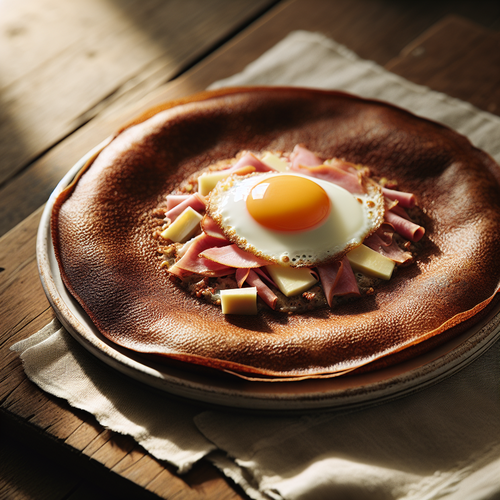 Frankreich: Galette de Sarrasin. 300mm Foto