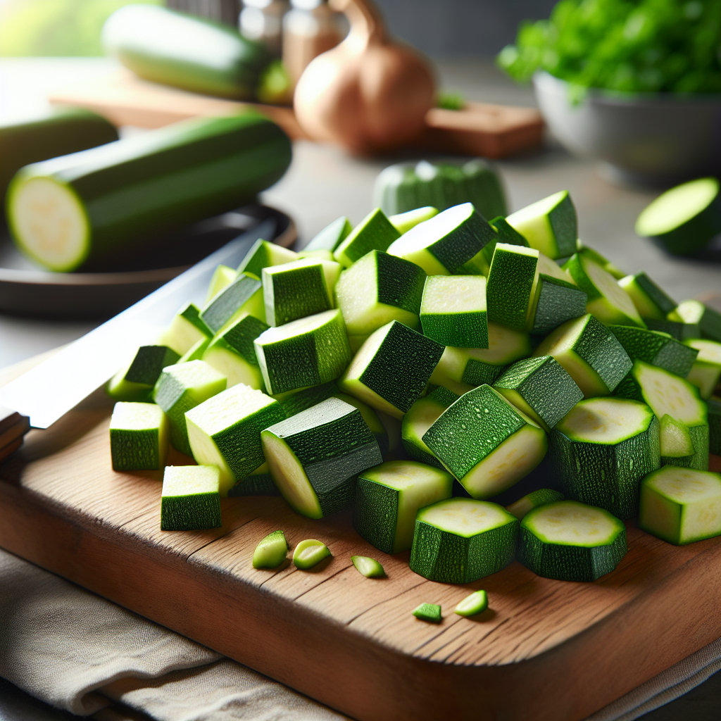 Zucchiniwürfel.