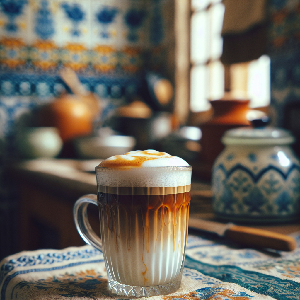 Portugal: Caffe Latte (Rezept). 300mm Foto