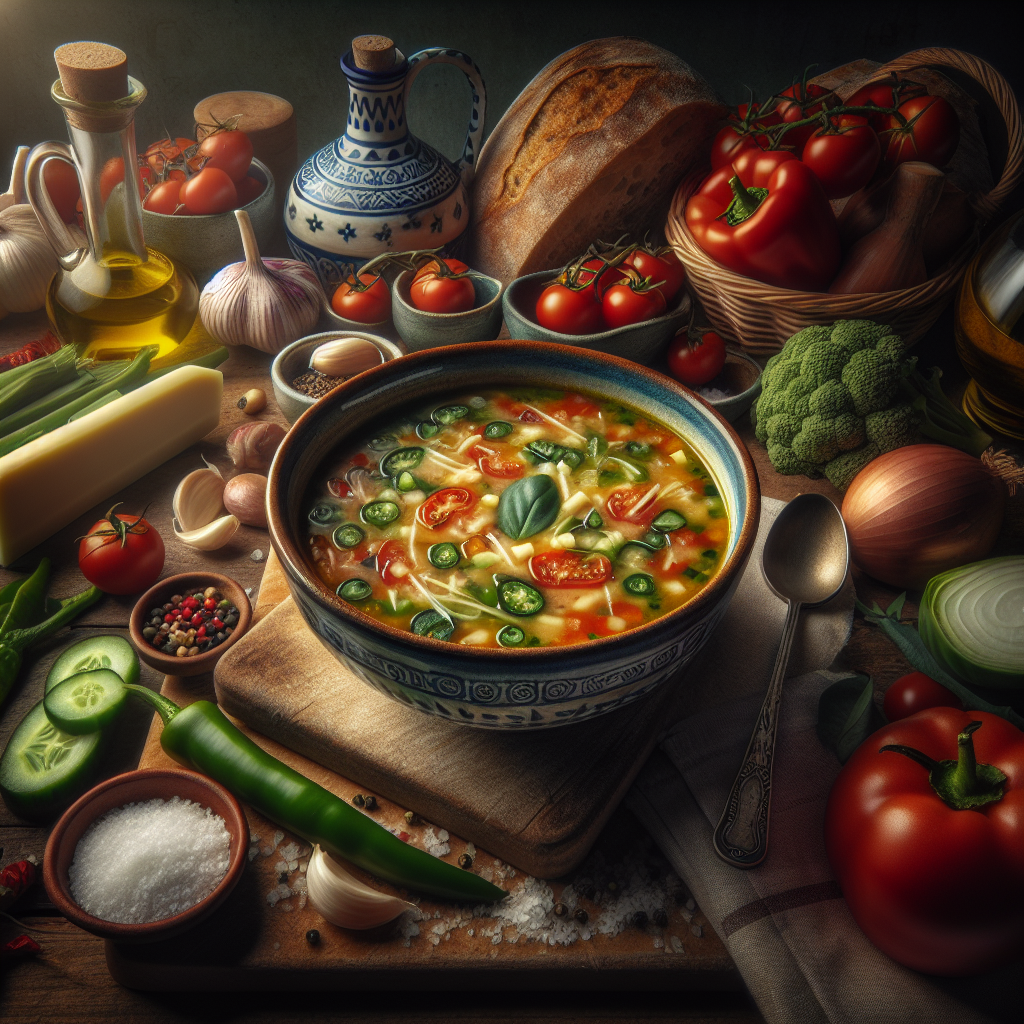 Portugal: Gaspacho Alentejano (Rezept). 300mm Foto