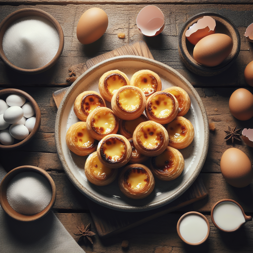 Portugal: Queijadas de Évora (Rezept). 300mm Foto