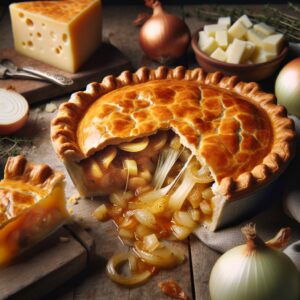 Nationalgericht England: Lancashire Cheese and Onion Pie (Rezept)