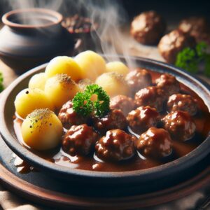 Nationalgericht Norwegen: #Kjøttkaker med poteter# (Rezept) (Rezept)
