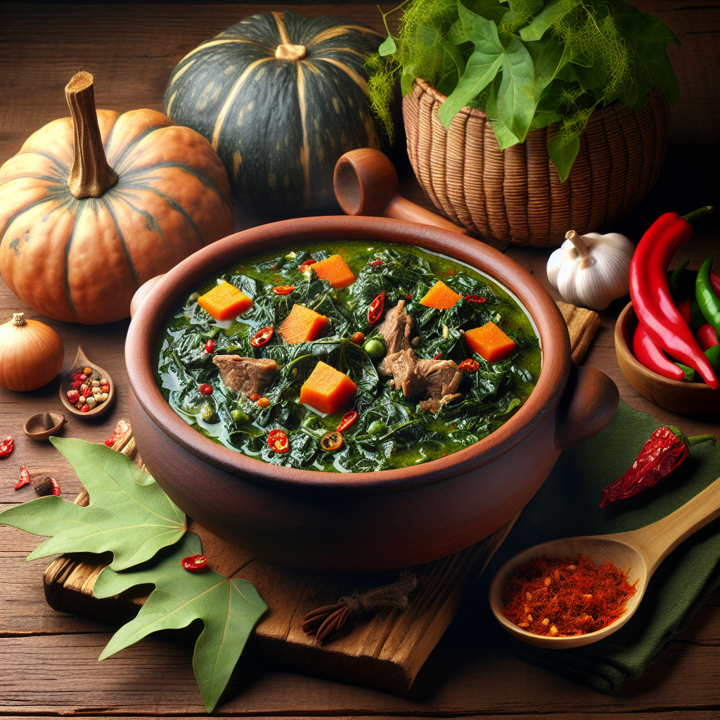 Nationalgericht Sambia: Pumpkin Leaves Stew (Rezept)