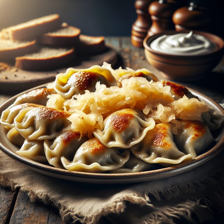 Varenyky mit Sauerkraut – Nationalgericht aus Ukraine