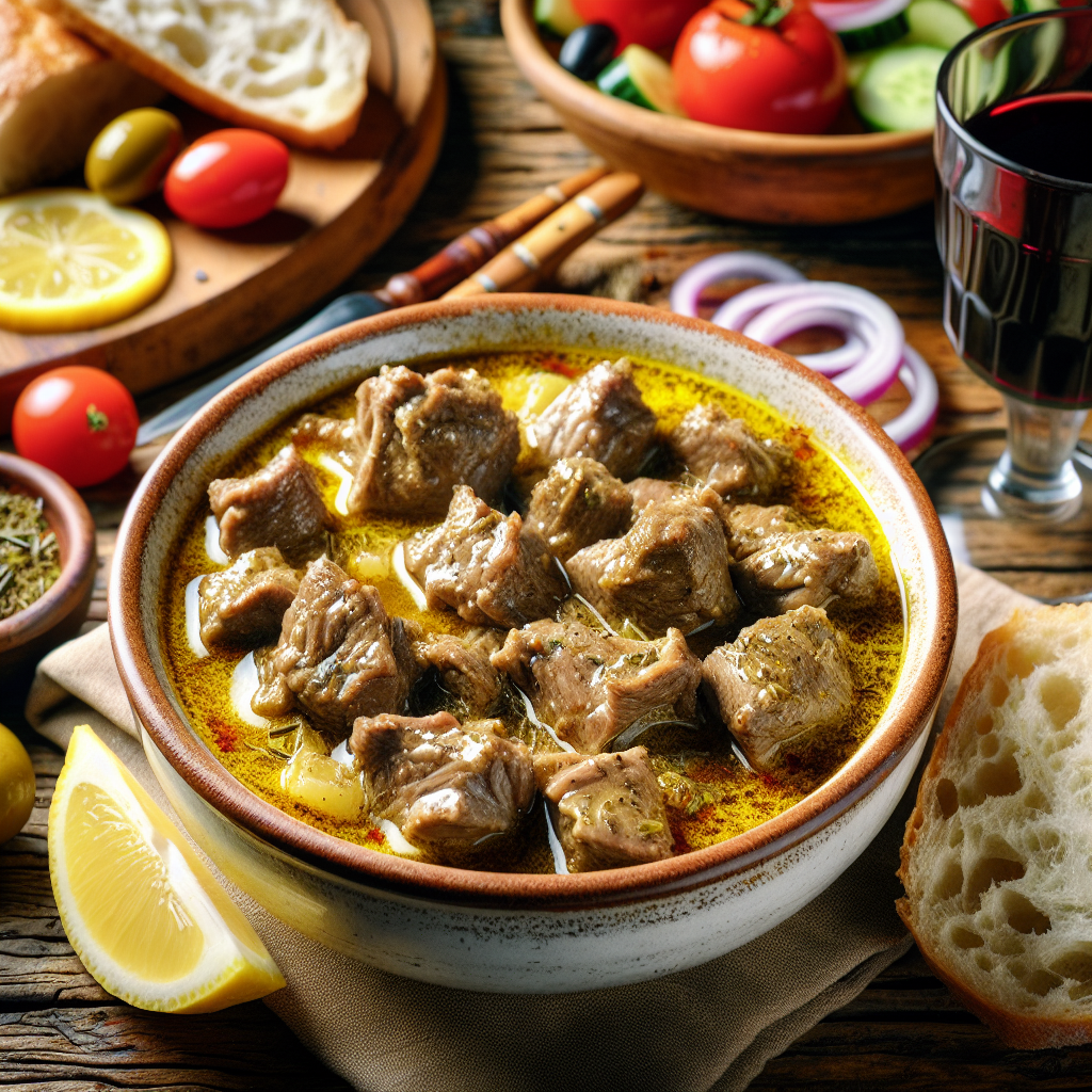 Nationalgericht Zypern: Cypriot Lamb in Lemon Sauce (Rezept)