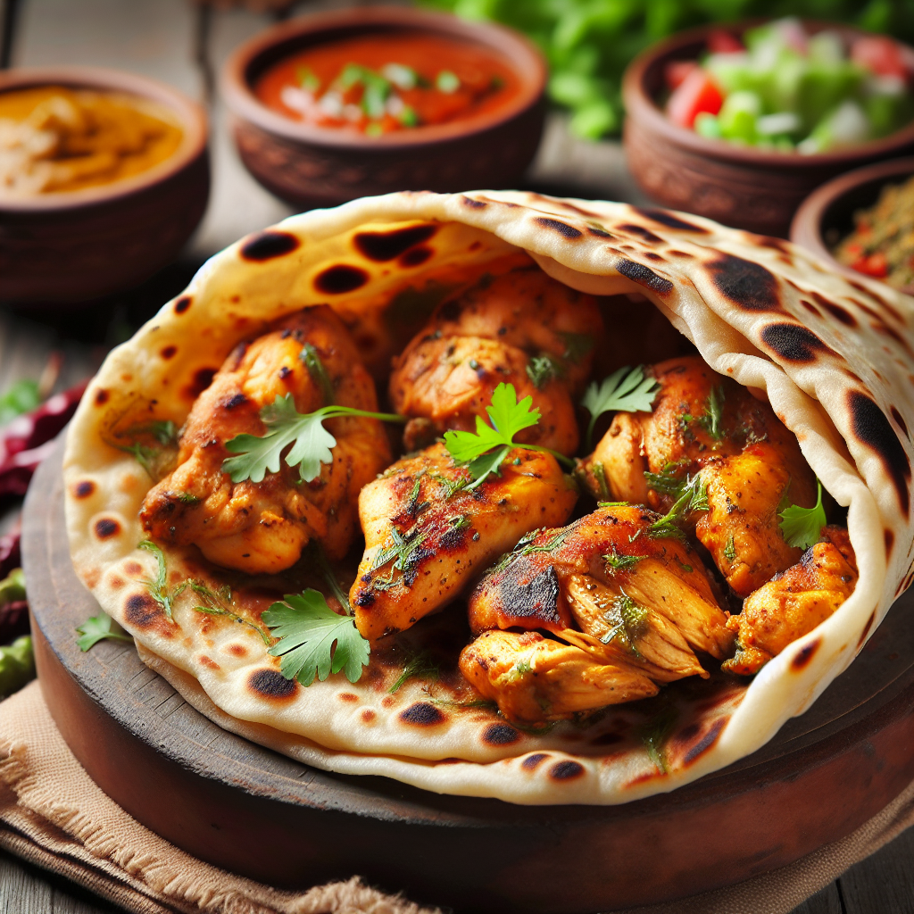 Nationalgericht Dominica: Roti mit Hühnchenfüllung (Rezept)