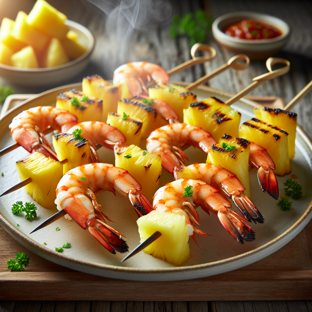 Nationalgericht Fiji: #Prawn and Pineapple Skewers# (Rezept)