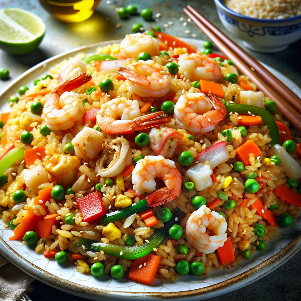 Nationalgericht Fiji: #Seafood Fried Rice# (Rezept)