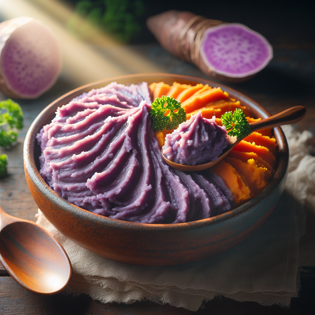 Nationalgericht Fiji: #Taro and Sweet Potato Mash# (Rezept)