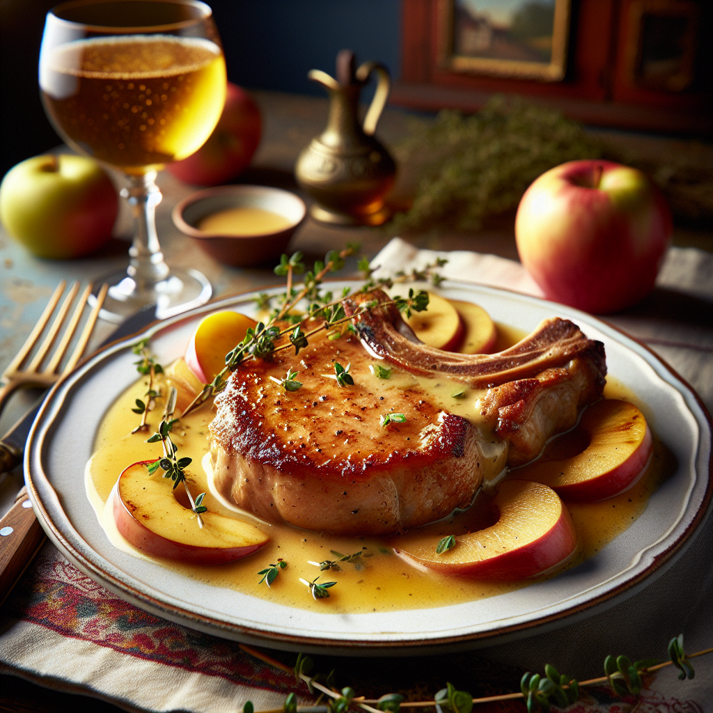 Nationalgericht Frankreich: #Côte de Porc Normande# (Rezept)