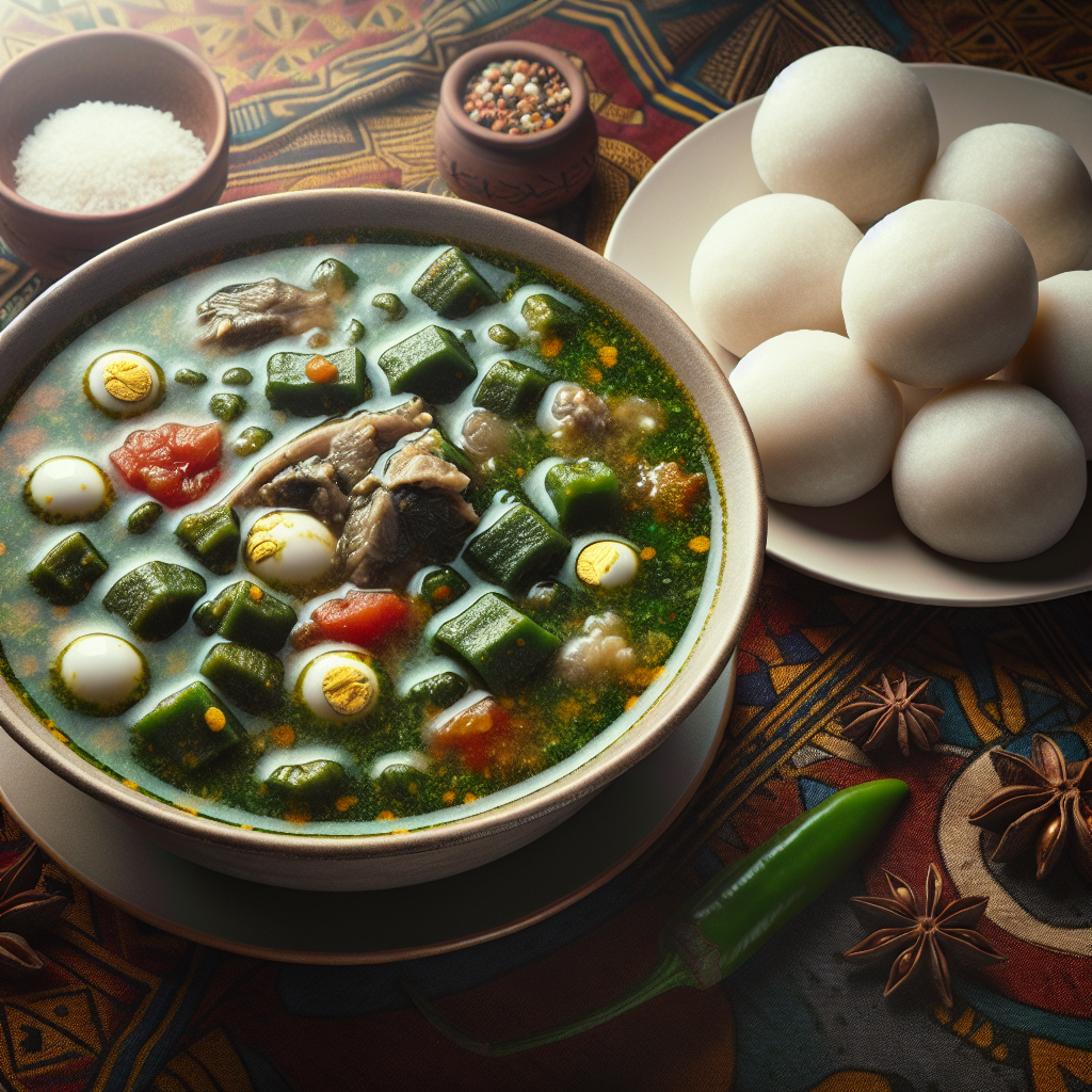 Nationalgericht Ghana: #Akple with Okro Soup# (Rezept)