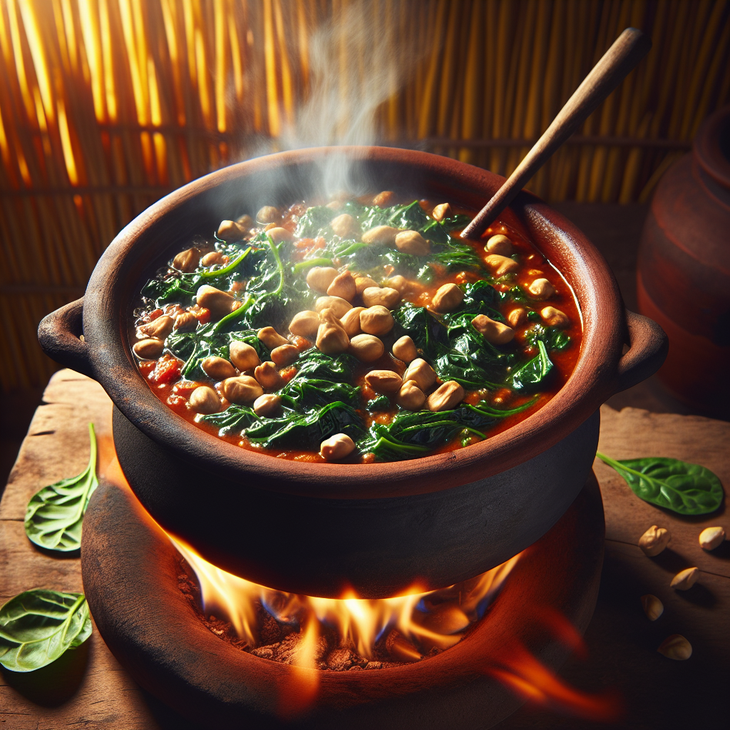 Nationalgericht Ghana: #Spinach and Groundnut Stew# (Rezept)