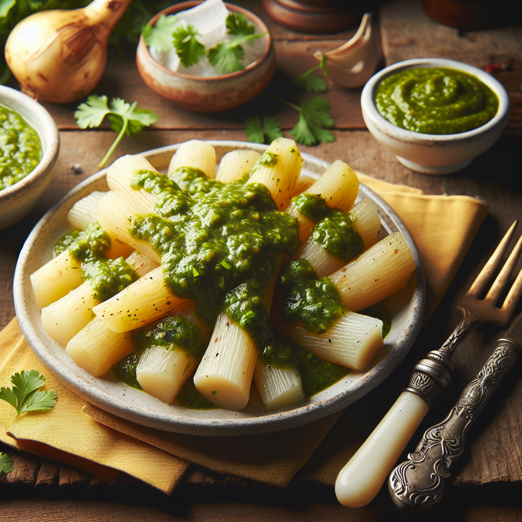 Nationalgericht Honduras: #Yuca con Salsa Verde# (Rezept)