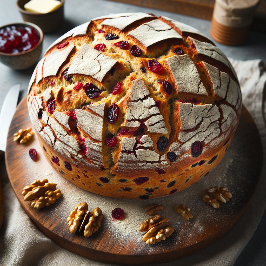 Nationalgericht Irland: #Cranberry and Walnut Soda Bread# (Rezept)