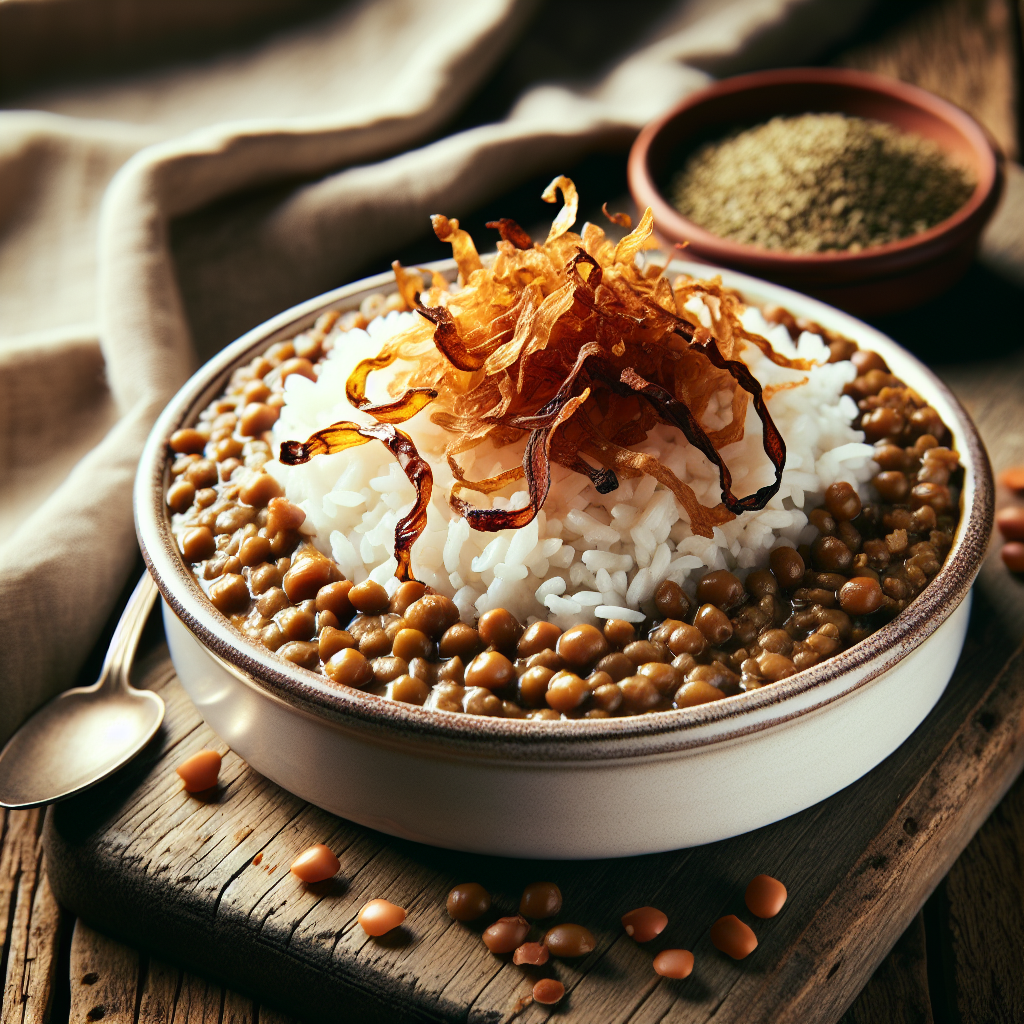 Nationalgericht Israel: #Lentil and Rice Mujadara# (Rezept)