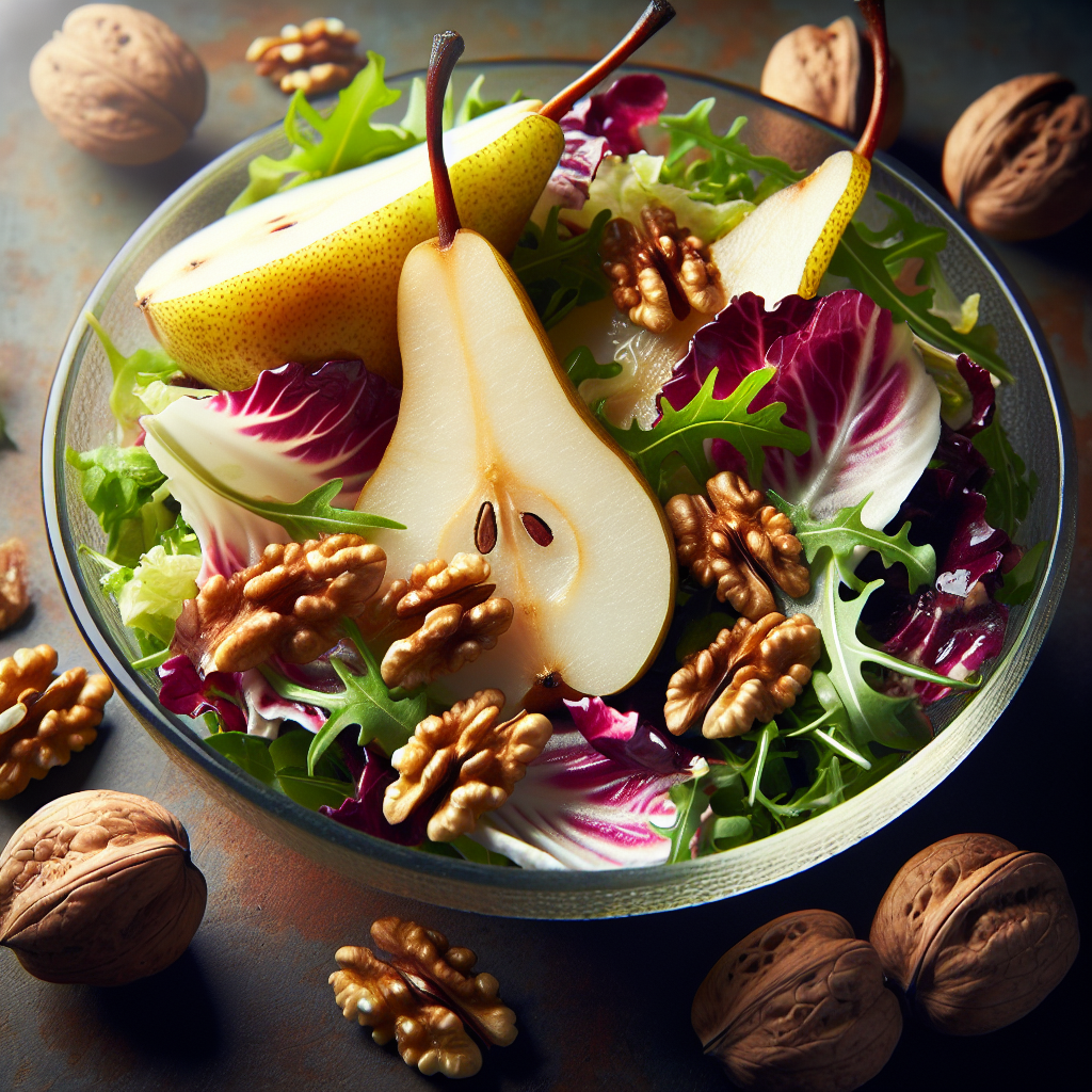 Nationalgericht Israel: #Pear and Walnut Salad# (Rezept)