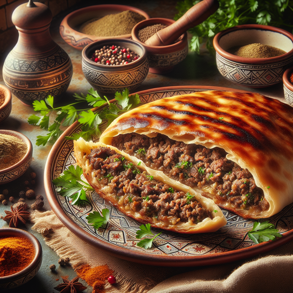 Nationalgericht Jemen: #Mutabbaq Lahm# (Rezept)