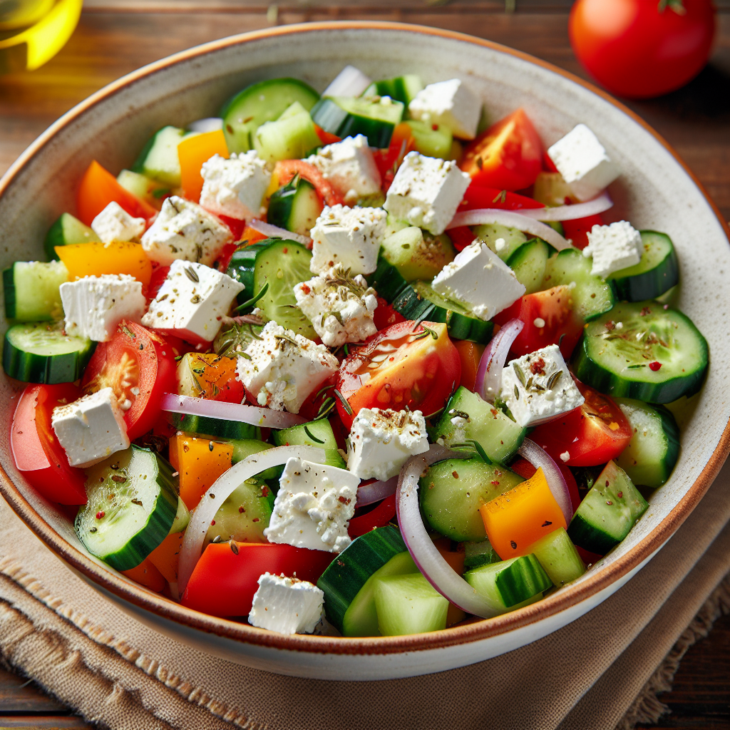 Nationalgericht Kroatien: #Salata od Miješanog Povrća s Feta Sirom# (Rezept)