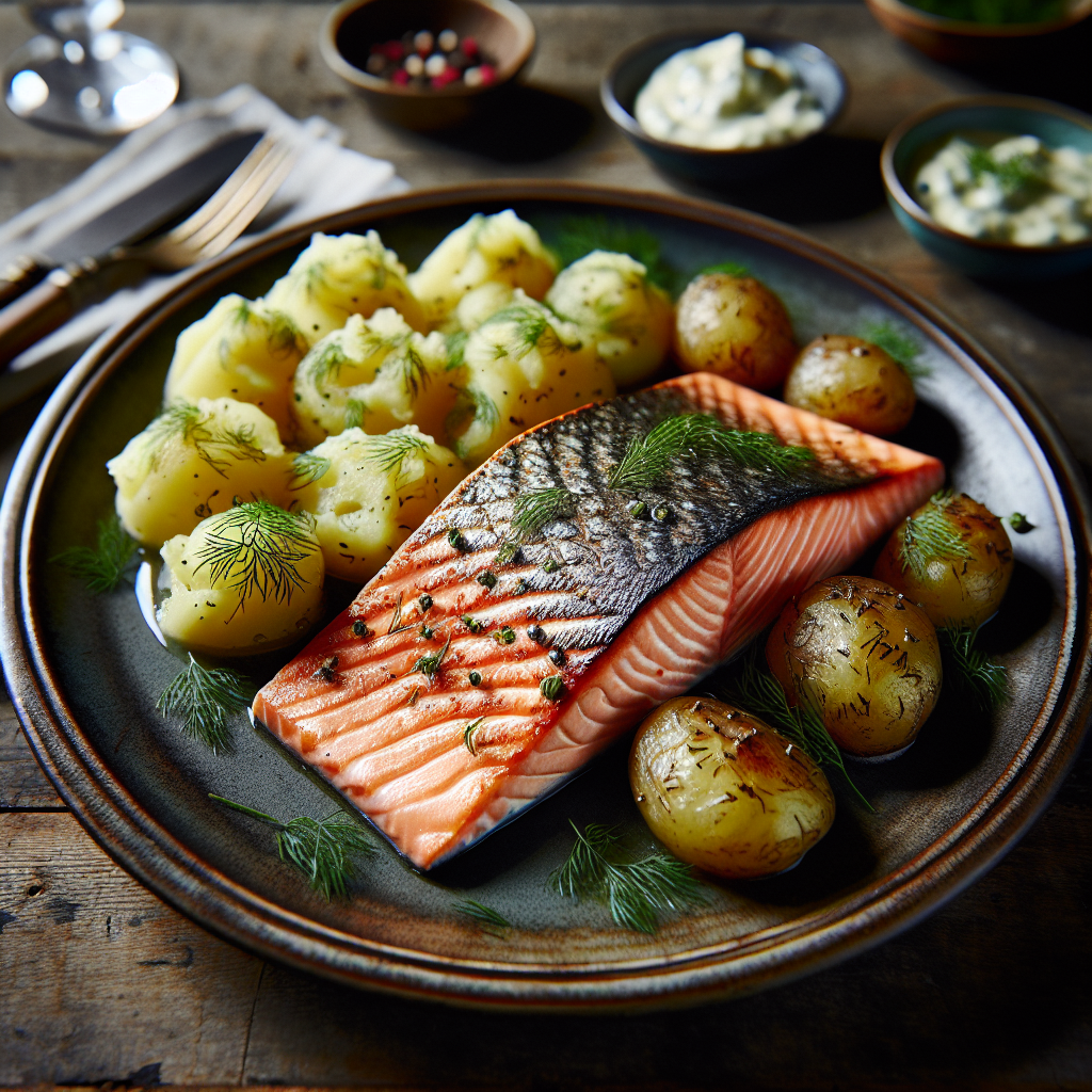Nationalgericht Norwegen: #Laks med dillstuede poteter# (Rezept)
