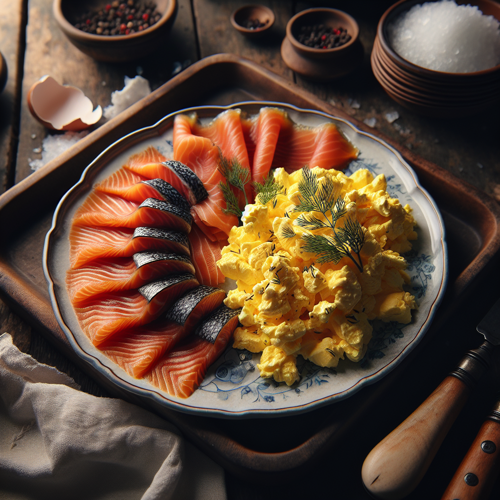 Nationalgericht Norwegen: #Røkelaks med eggerøre# (Rezept)