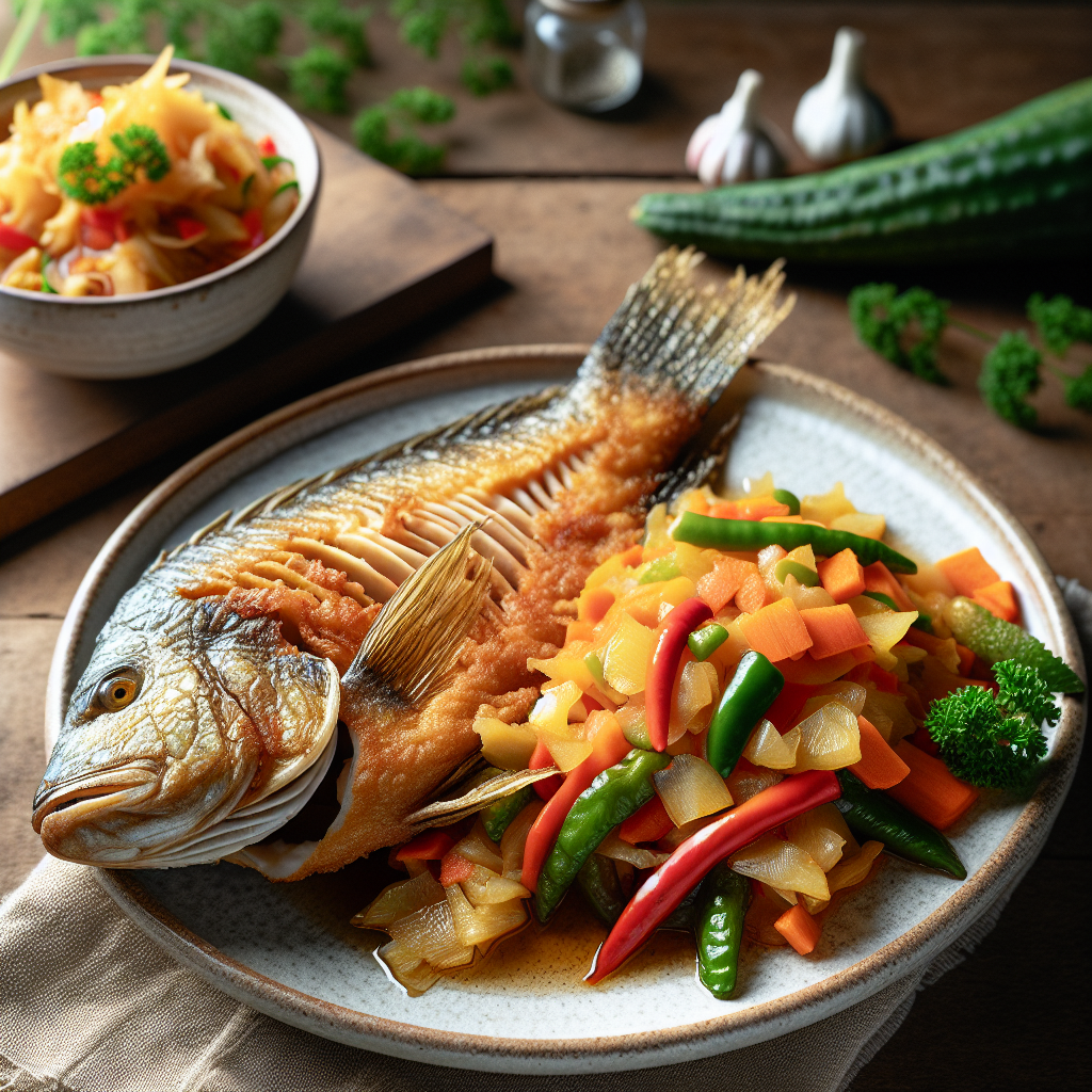Nationalgericht Philippinen: #Fried Tilapia with Atsara# (Rezept)