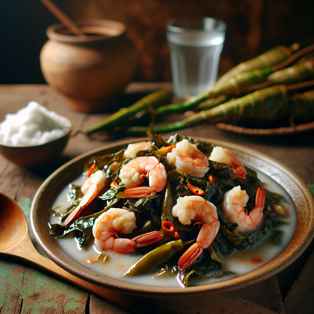 Nationalgericht Philippinen: #Laing with Shrimp# (Rezept)