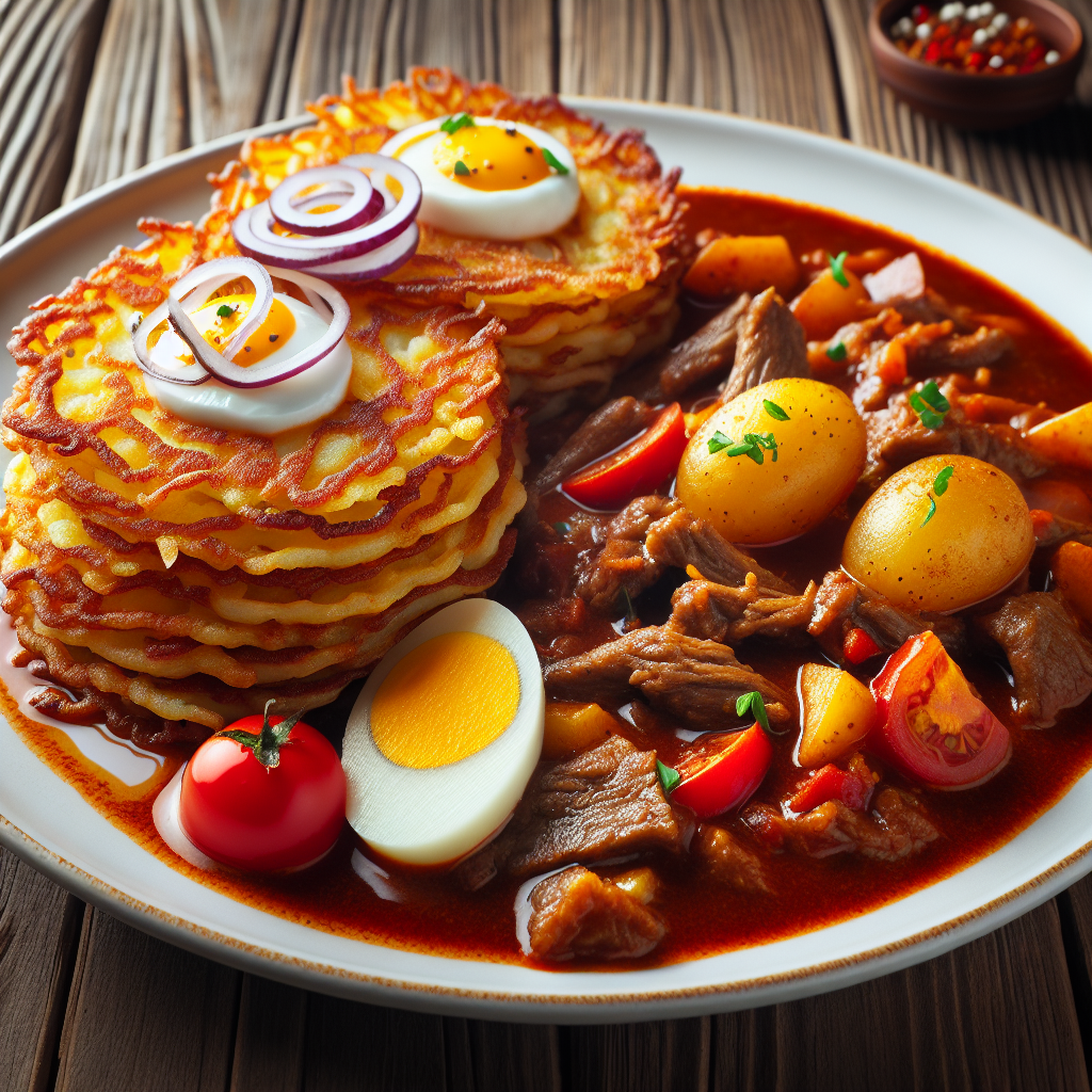 Nationalgericht Polen: Placki ziemniaczane z gulaszem (Rezept)