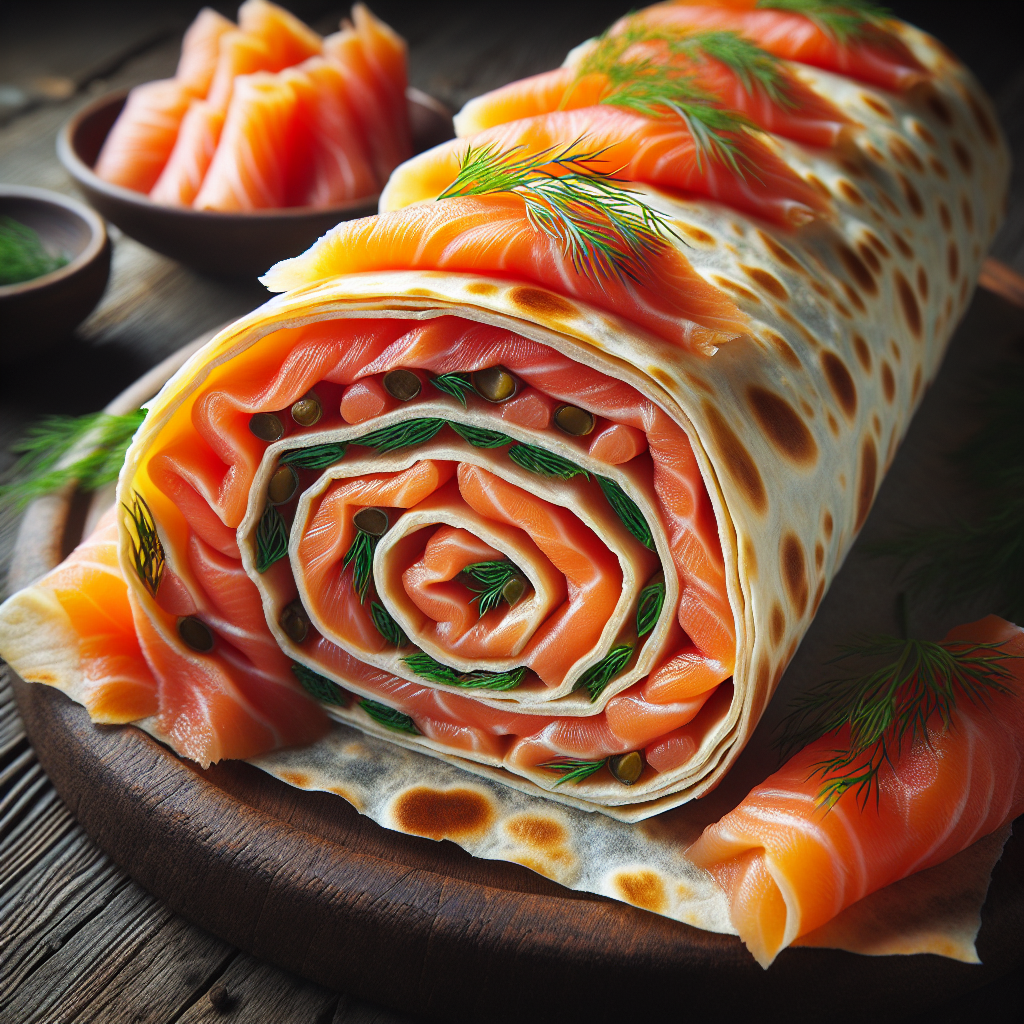 Nationalgericht Russland: #Lavash Roll with Salmon# (Rezept)