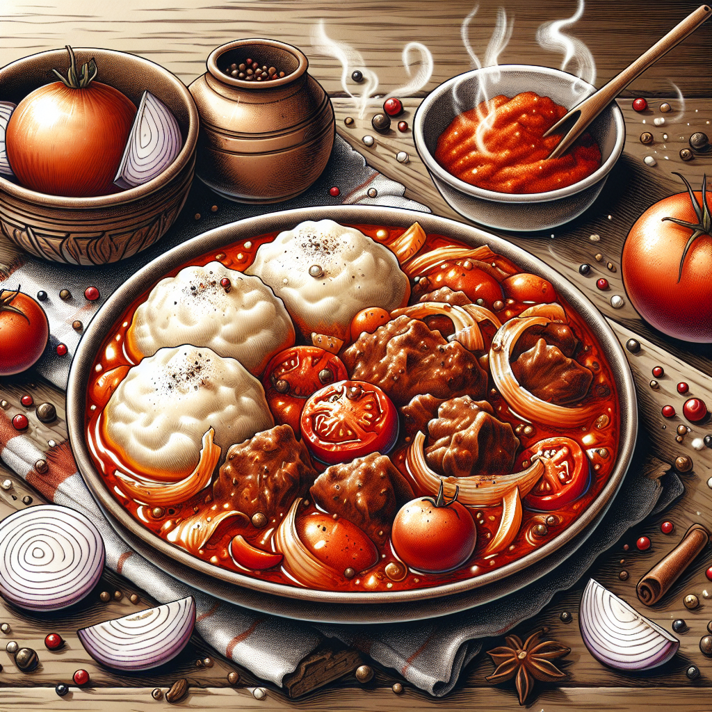 Nationalgericht Südafrika: #Tomato Bredie with Dumplings# (Rezept)