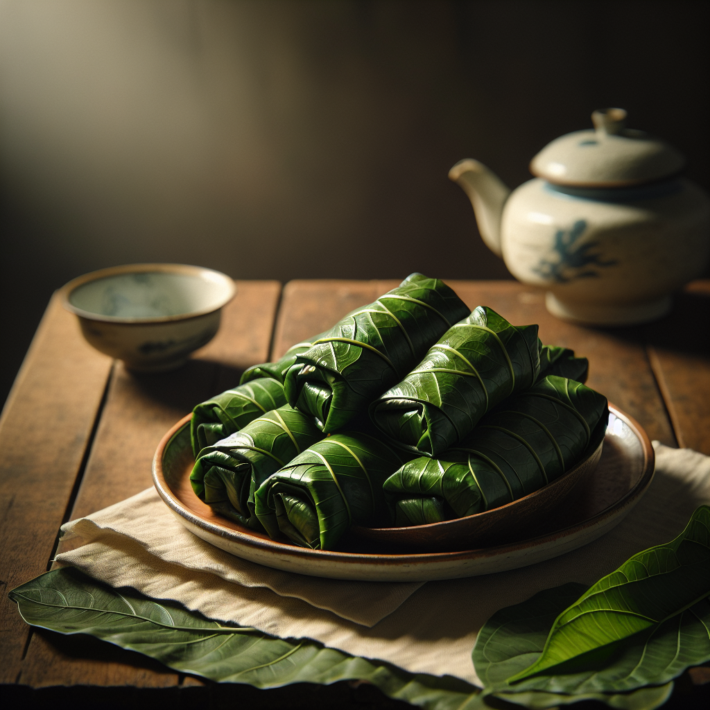 Nationalgericht Salomonen: #Taro Leaf Rolls# (Rezept)
