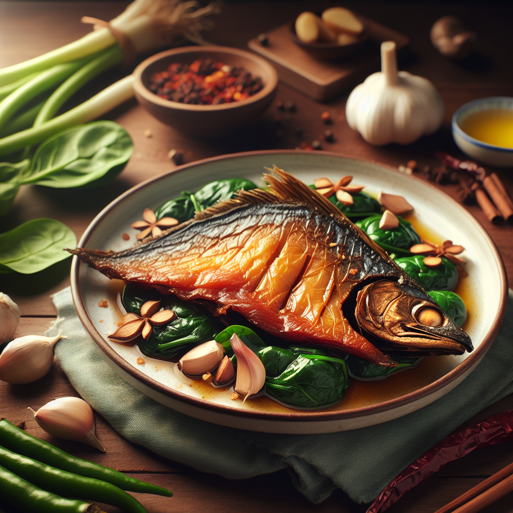 Nationalgericht Sambia: #Dried Fish with Spinach# (Rezept)