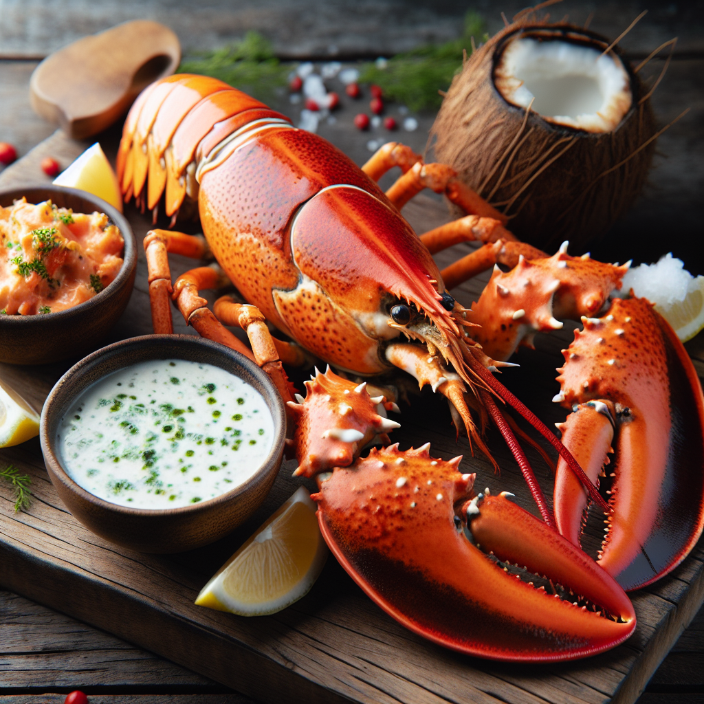Nationalgericht Samoa: #Grilled Lobster with Coconut Sauce# (Rezept)