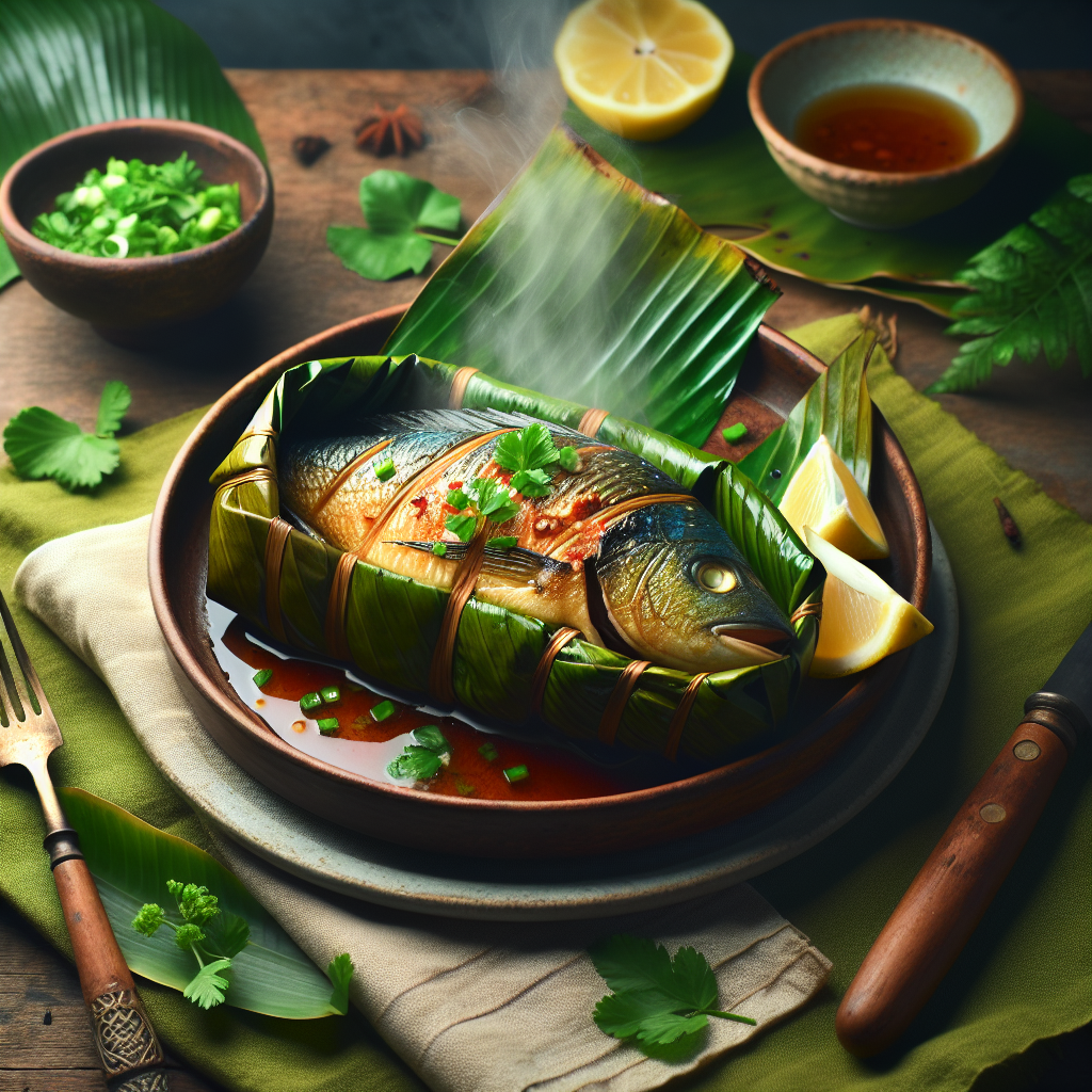 Nationalgericht Samoa: #Steamed Fish in Banana Leaves# (Rezept)