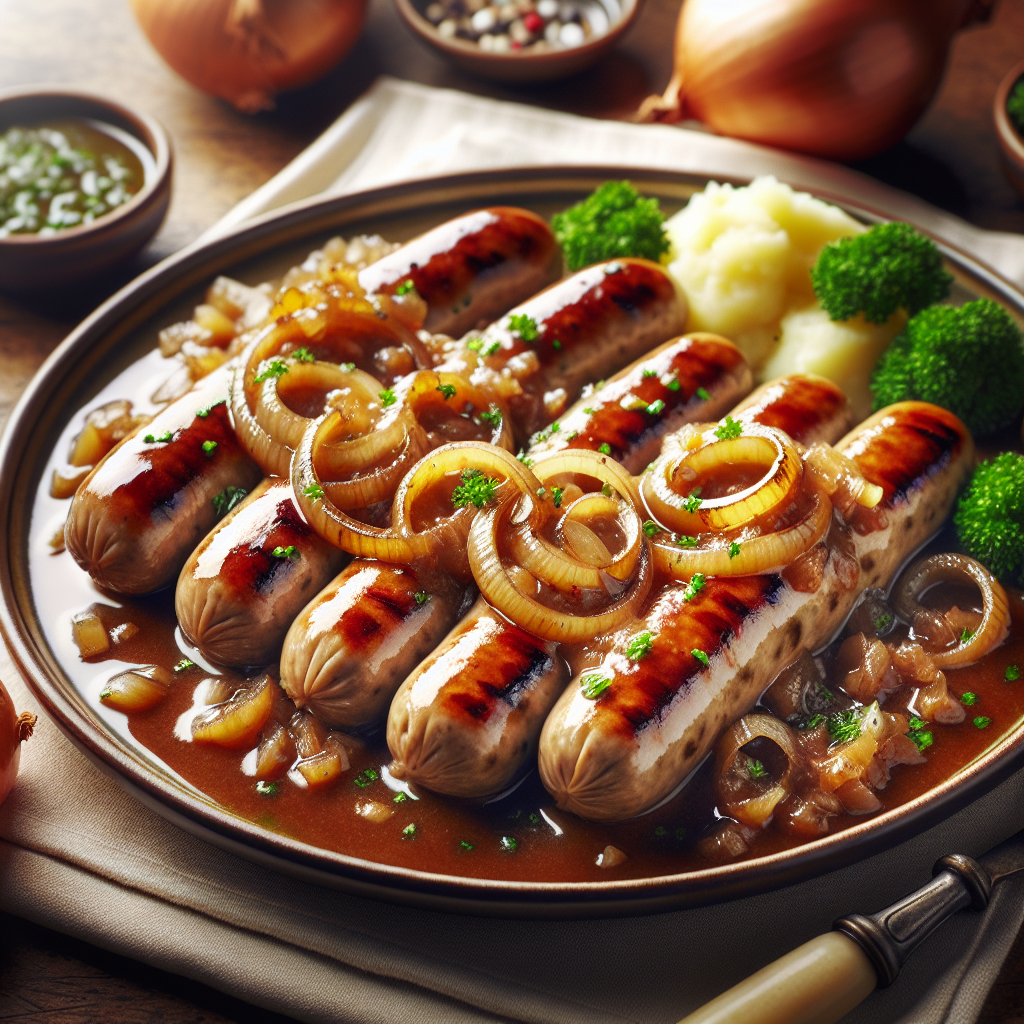 Nationalgericht Schweiz: #Kalbsbratwurst mit Zwiebelsauce# (Rezept)