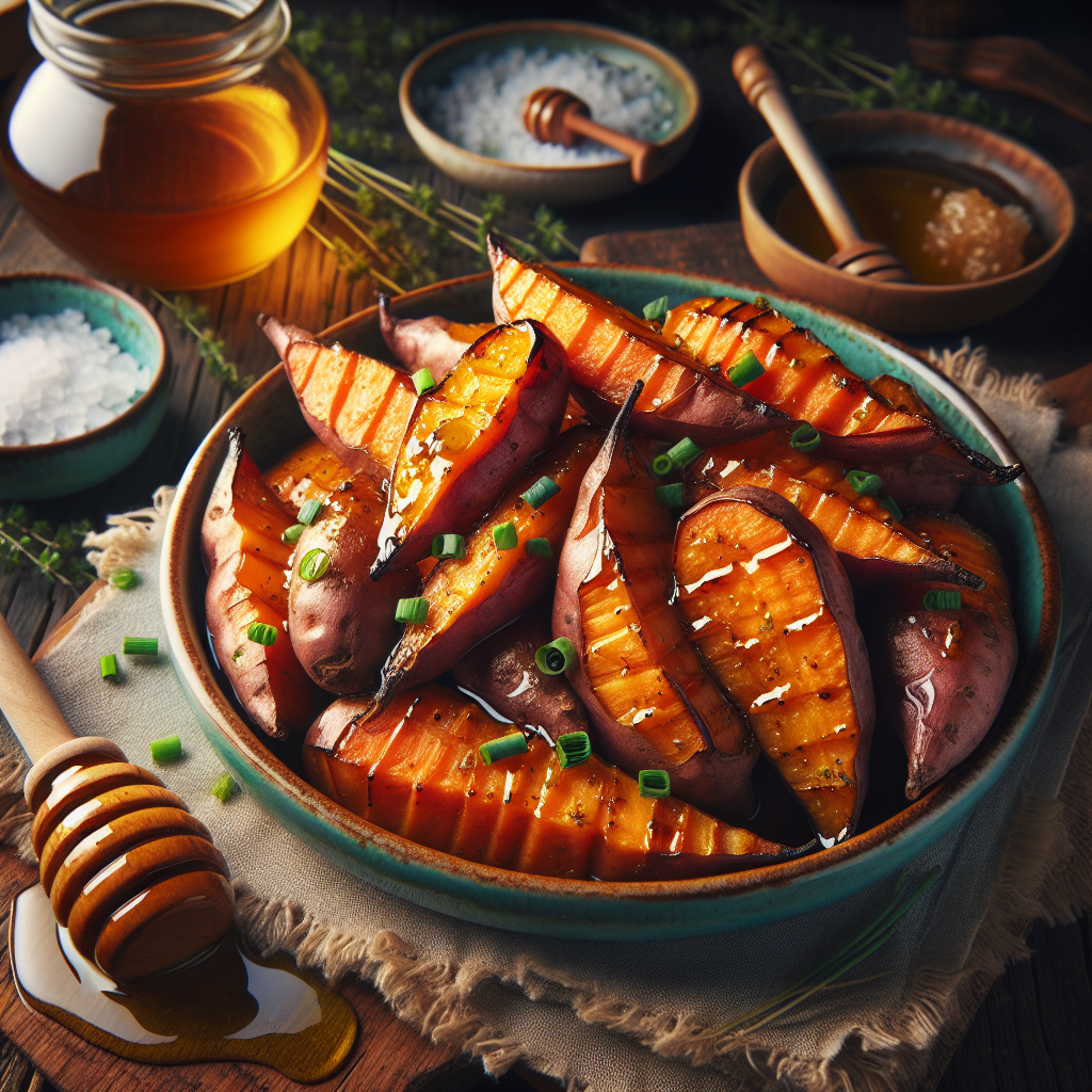 Nationalgericht Seychellen: #Honey-Glazed Sweet Potatoes# (Rezept)