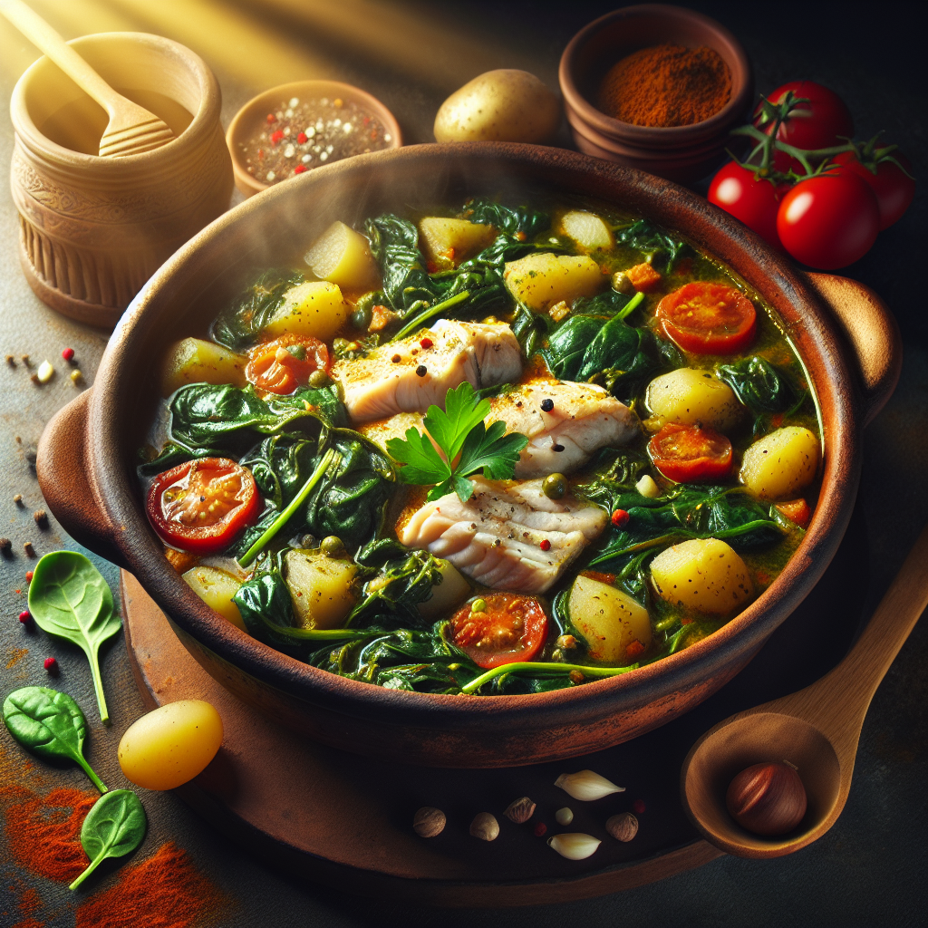 Nationalgericht Sierra Leone: #Spinach and Fish Stew# (Rezept)