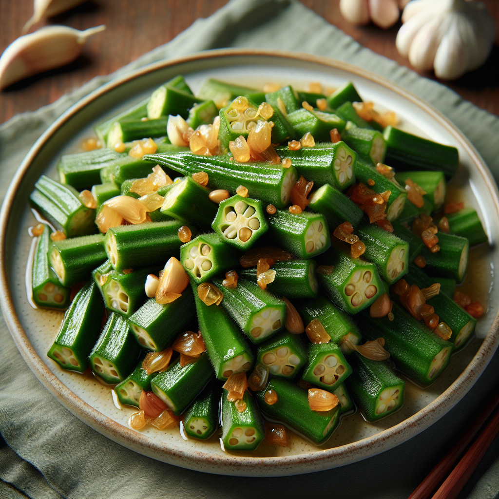 Nationalgericht Simbabwe: #Stir-fried Okra with Garlic# (Rezept)