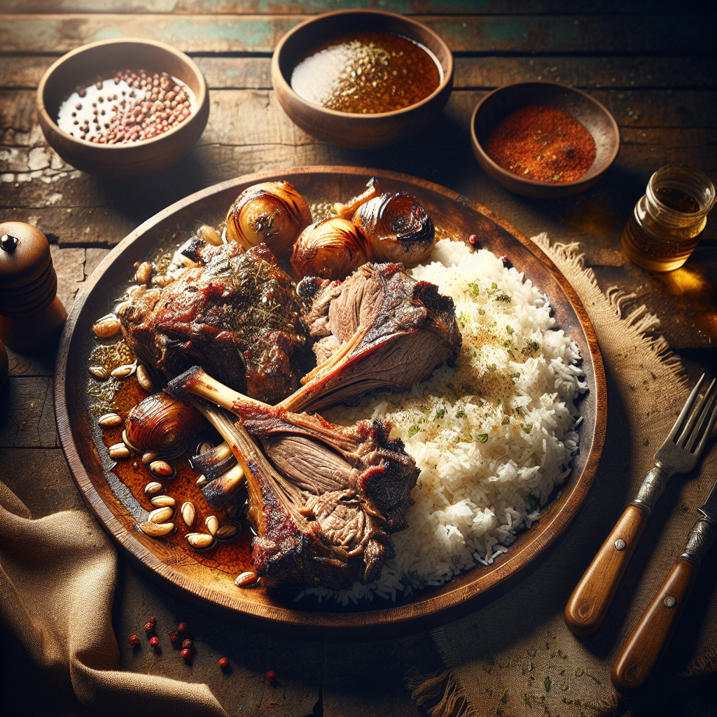 Nationalgericht Somalia: #Roasted Goat with Rice# (Rezept)