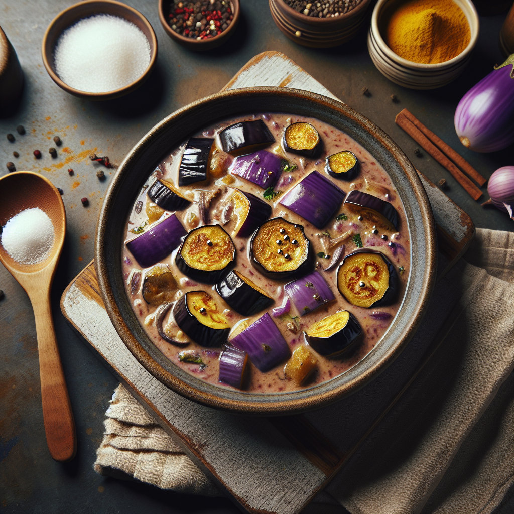 Nationalgericht Sri Lanka: #Eggplant Curry with Coconut Milk# (Rezept)