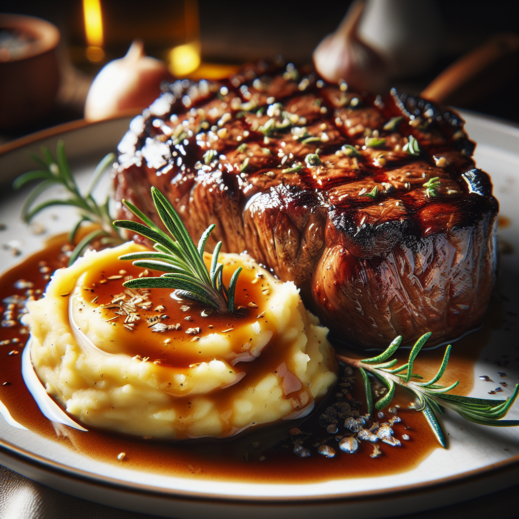 Nationalgericht Österreich: #Rumpsteak mit Erdäpfelpüree# (Rezept)