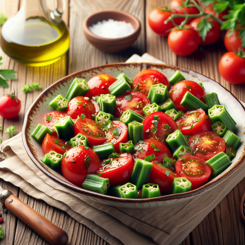 Nationalgericht Sudan: Tomato and Okra Salad (Rezept)