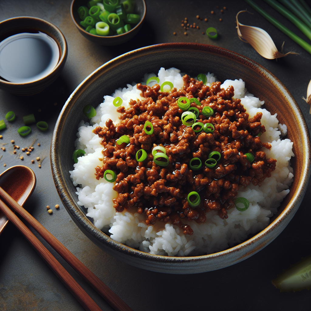 Nationalgericht Taiwan: #Minced Pork Over Rice# (Rezept)