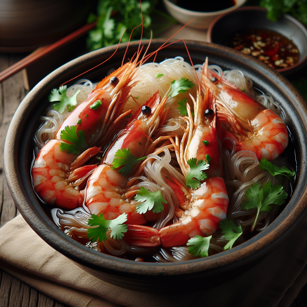 Nationalgericht Thailand: #Goong Ob Wun Sen# (Rezept)