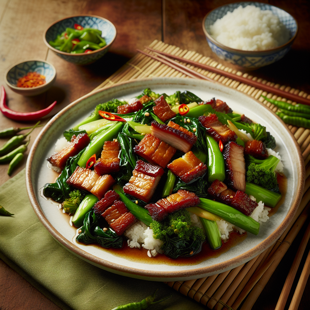 Nationalgericht Thailand: #Pad Kana Moo Krob# (Rezept)